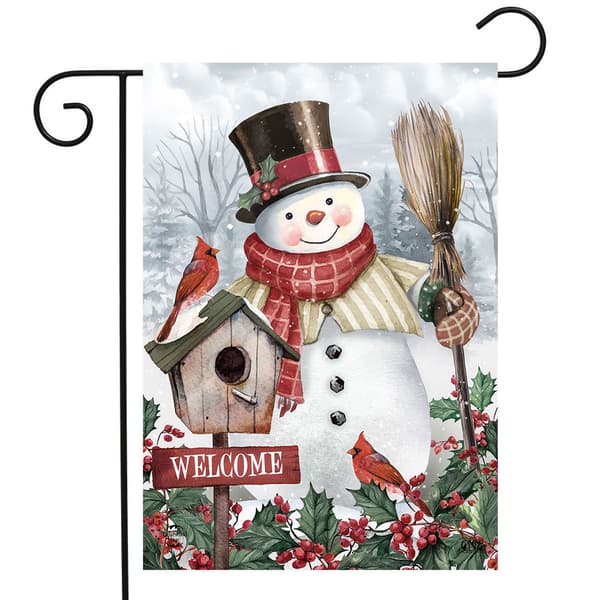 Briarwood Lane Jolly Snowman Welcome Garden Flag - image 