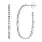 Fine Silver Plated Crystal Open Teardrop Dangle Earrings - image 1
