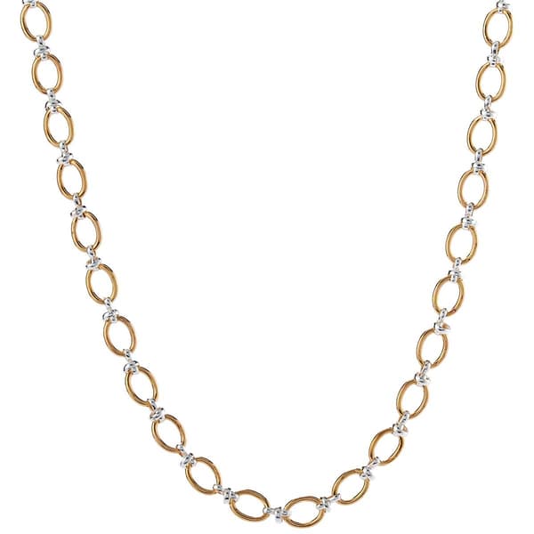 Design Collection 18in. Alternate Oval Link Two-Tone Necklace - image 