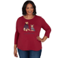 Plus Size Ruby Rd. Must Haves II 3/4 Sleeve Pawsitive Vibes Tee - image 1