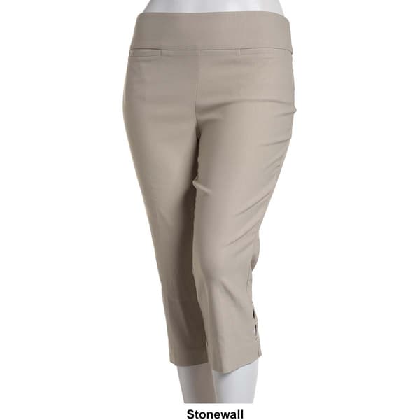 Womens Briggs Luxe Pull On Millennium Bar Detail Hem Capri Pants
