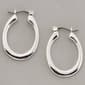 Design Collection Silver Plated Oval Hoop Earrings - image 1