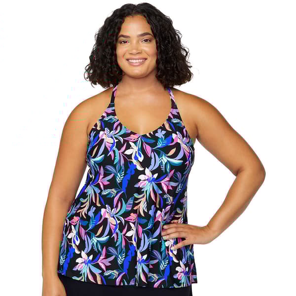 Plus Size Leilani Mykonos Magic Racerback Tank - image 