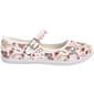 Womens Ashley Blue Mary Jane Floral Canvas Flats - image 3
