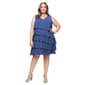 Plus Size SLNY Short Sleeve Tiered Rhinestone Detail Jacket Dress - image 3