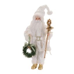 Melrose Santa Figurine with Wreath & Staff