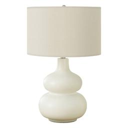 HomeRoots 25in. Cream Ceramic Gourd Table Lamp