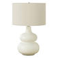 HomeRoots 25in. Cream Ceramic Gourd Table Lamp - image 1