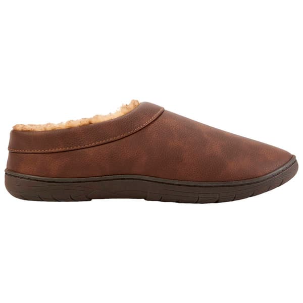 Mens Haggar® Faux Leather Clog Slippers