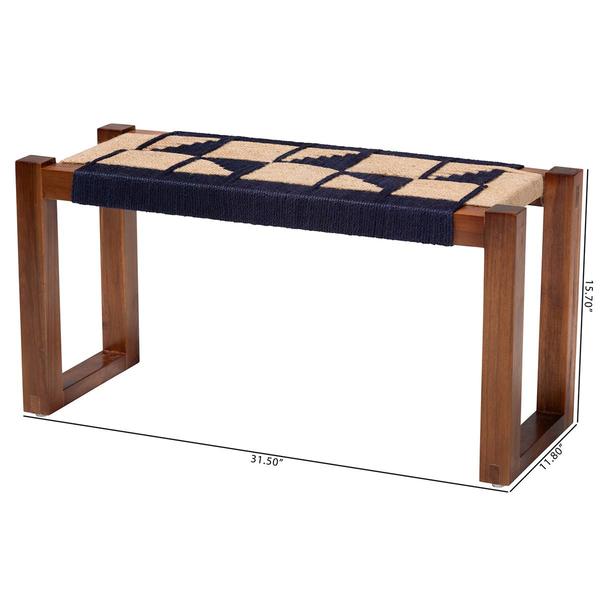 bali & pari Idoya Modern Bohemian Two-Tone Accent Bench