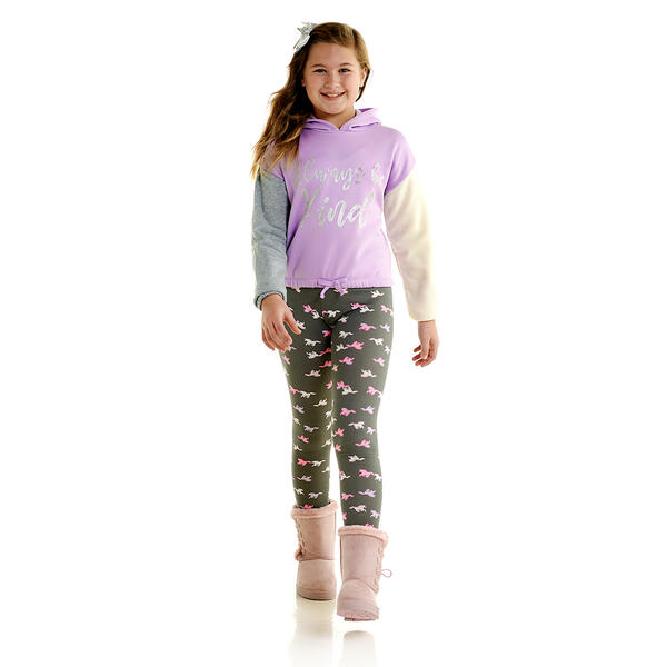 Girls &#40;4-6x&#41; Insta Girl 2pc. Kind Hoodie & Unicorn Leggings Set - image 