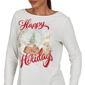 Petite Ruby Rd. Happy Holidays Long Sleeve Snow Globe Tee - image 5