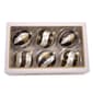 Kurt Adler 80 MM 6pc. Silver/Black/Gold Glass Balls Set - image 6