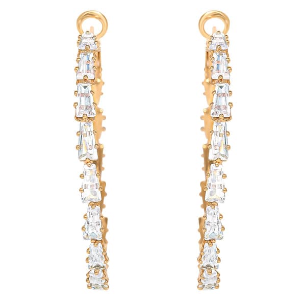 Jessica Simpson Yellow Gold Baguette Hoop Earrings