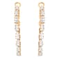 Jessica Simpson Yellow Gold Baguette Hoop Earrings - image 2