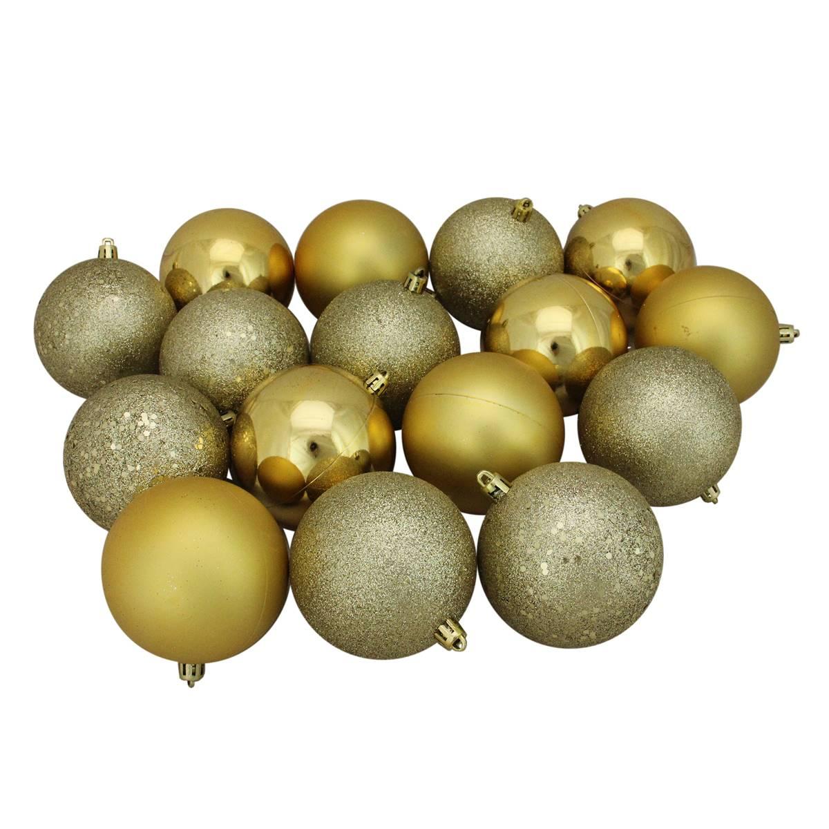 Northlight Seasonal 16ct. 75mm Gold Christmas Ball Ornaments