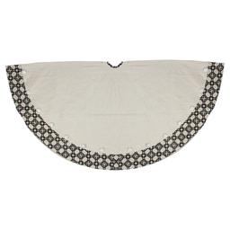 Allstate 54in. Black & White Rhinestone Christmas Tree Skirt