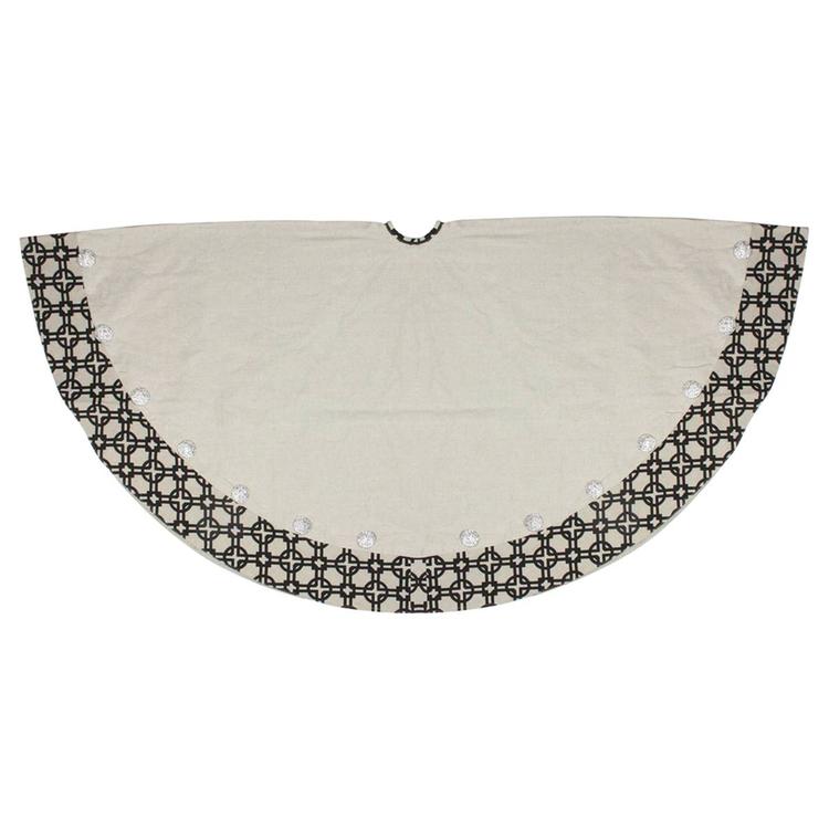 Allstate 54in. Black & White Rhinestone Christmas Tree Skirt