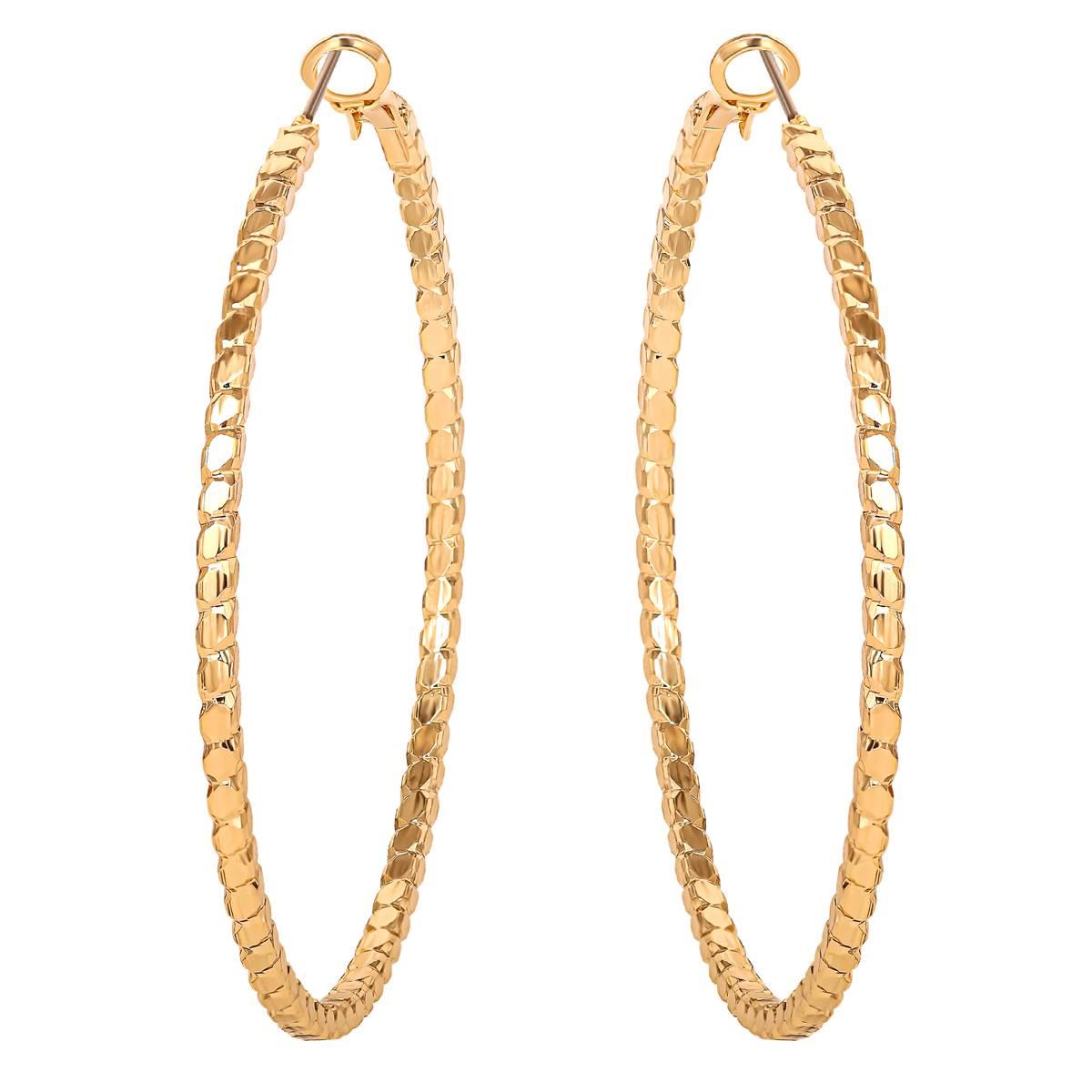 Jessica Simpson Imitation Yellow Gold Plated Omega Hoop...