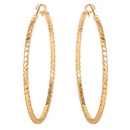 Jessica Simpson Imitation Yellow Gold Plated Omega Hoop Earrings