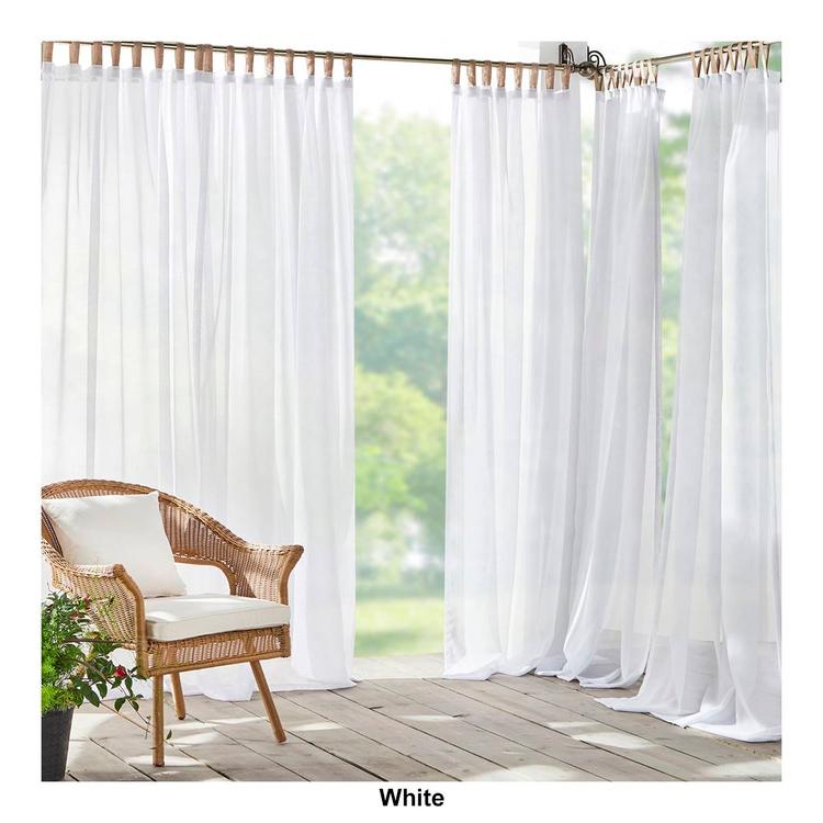 Elrene Darien Sheer Adhesive Loop Tab Top Window Curtain Panel