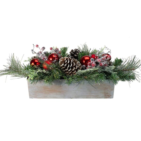 Northlight Seasonal 24in. Artificial Christmas Wood Planter - image 