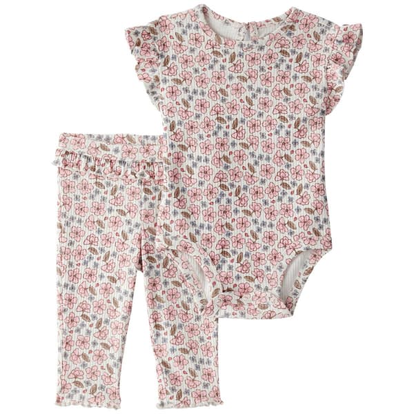 Baby Girl (3-24M) Carter''s(R) Floral Bodysuit Floral Pants Set