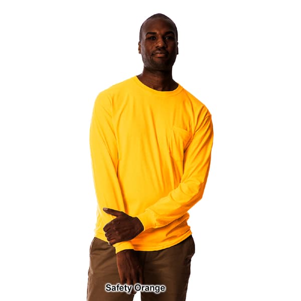 Mens Gildan® Pocketed Long Sleeve Crew Neck Tee