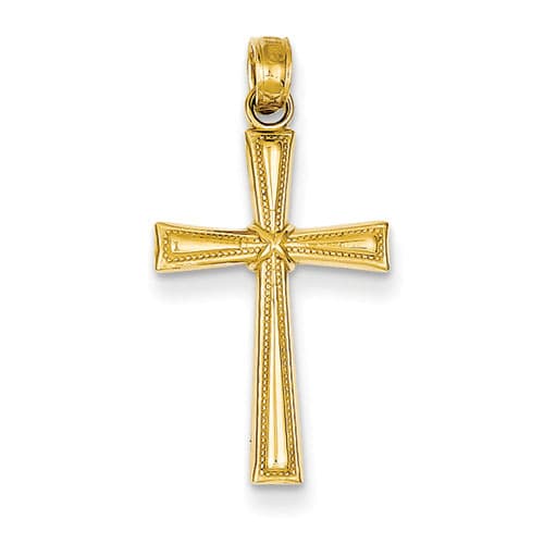 Gold Classics(tm) Yellow Gold Diamond Cut X Cross - image 