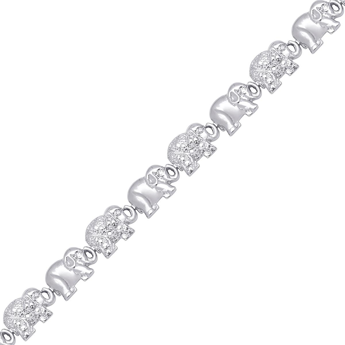 Gianni Argento Silver Plated 1/4ctw. Elephant Bracelet