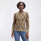 Womens Adrianna Papell Long Sleeve Button Front Paisley Cardigan - image 1