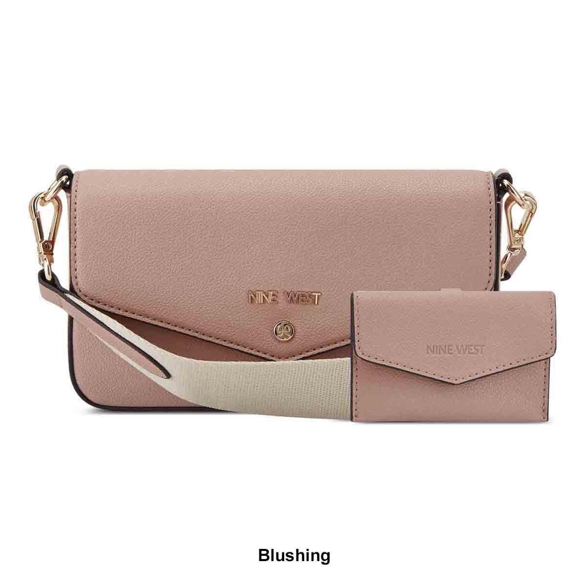 Sac Bandoulière NINE WEST Peaches - Blanc Lait - Étain Argenté - Neuf Avec Étiquettes - Avec Étui à Cartes Intégré