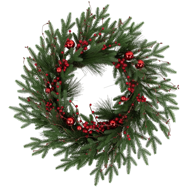 Northlight Real Touch™ 32in. Berries & Pine Christmas Wreath
