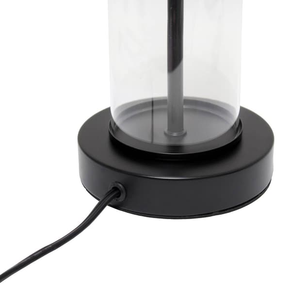 Simple Designs Encased Metal & Clear Glass Table Lamp
