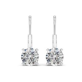 Moluxi&#8482; Sterling Silver 4ctw. Round Moissanite Dangle Earrings