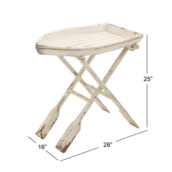 9th & Pike&#174; White Chinese Fir Coastal Accent Table