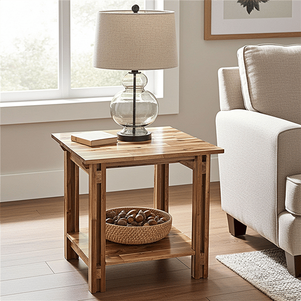Fairway Avenue Home(tm) Solid Acacia Architectural End Table - image 