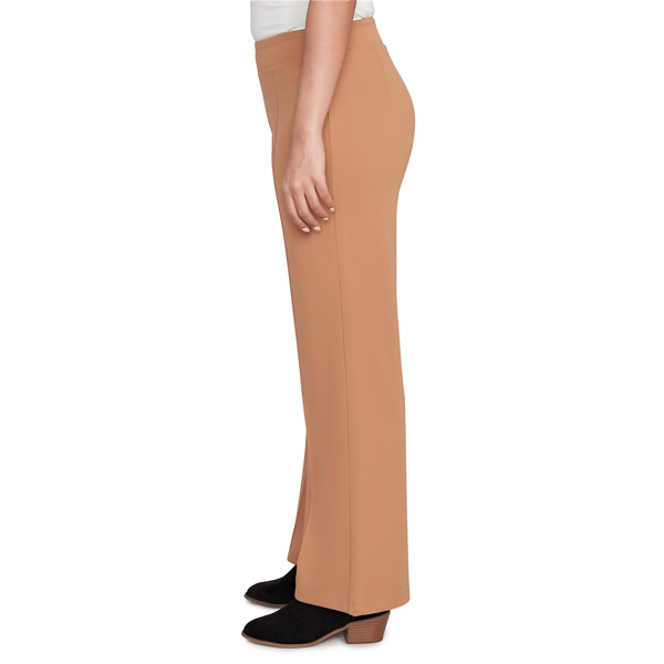 Petite Emaline Rockford Solid Knit Crepe Pull On Flare Pants