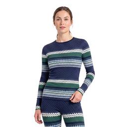 Womens LANDS'' END Fairisle Long Sleeve Crew Neck Top