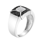 Mens Haus of Brilliance Enhanced Black & White Diamond Band Ring - image 4