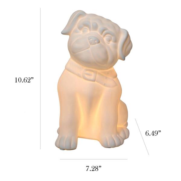Simple Designs Porcelain Puppy Dog Shaped Table Lamp