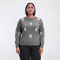 Plus Size Rio & Rian Long Sleeve Skull Sweater - image 1