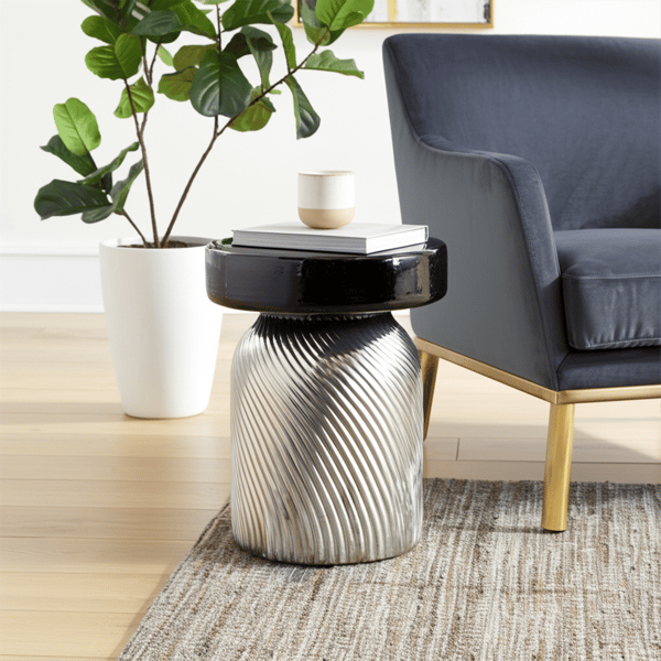 Sagebrook Home Salta Large Glass Art  Accent Table