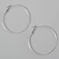 Design Collection Silver Medium Clutch Hoop Earrings - image 1
