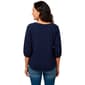Womens French Laundry Elbow Sleeve Embroidery Yoke Blouse - image 2