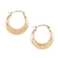 Yellow 10kt. Gold Diamond Cut X Hoop Earrings - image 1