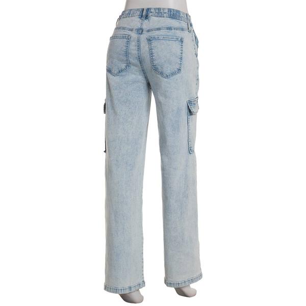Juniors Celebrity Pink Wide Leg Cargo Pocket Jeans