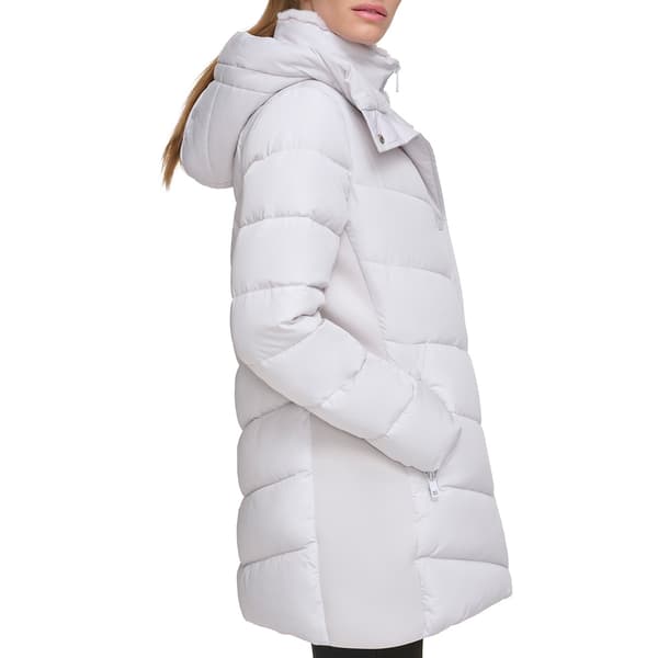 Womens Calvin Klein 3/4 Puffer Jacket w/Bib & Stretch Sides