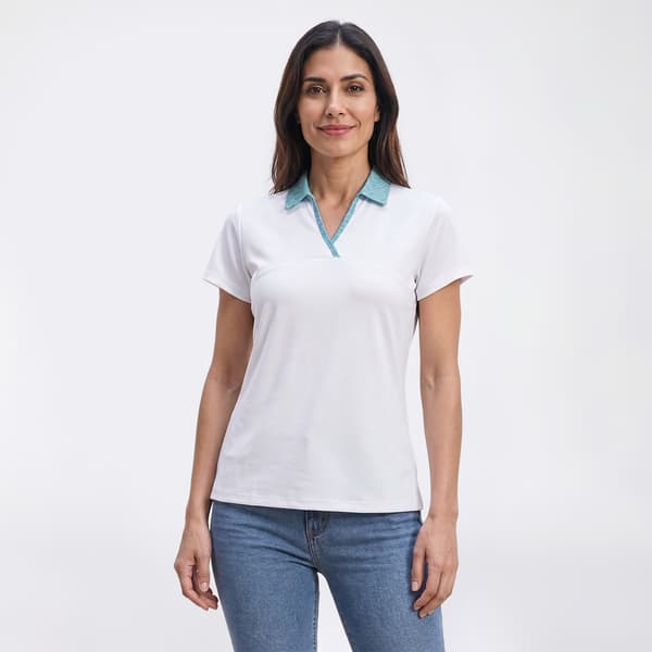 Womens Court Haley Short Sleeve Web Abstract Polo