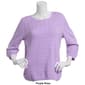 Womens Napa Valley 3/4 Sleeve Pointelle Pull On Sweater - image 3